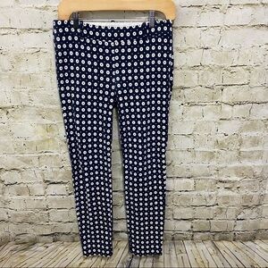 J Crew Winnie Pant In Stretch Cotton Floral Flat Front Side Zip Pants
